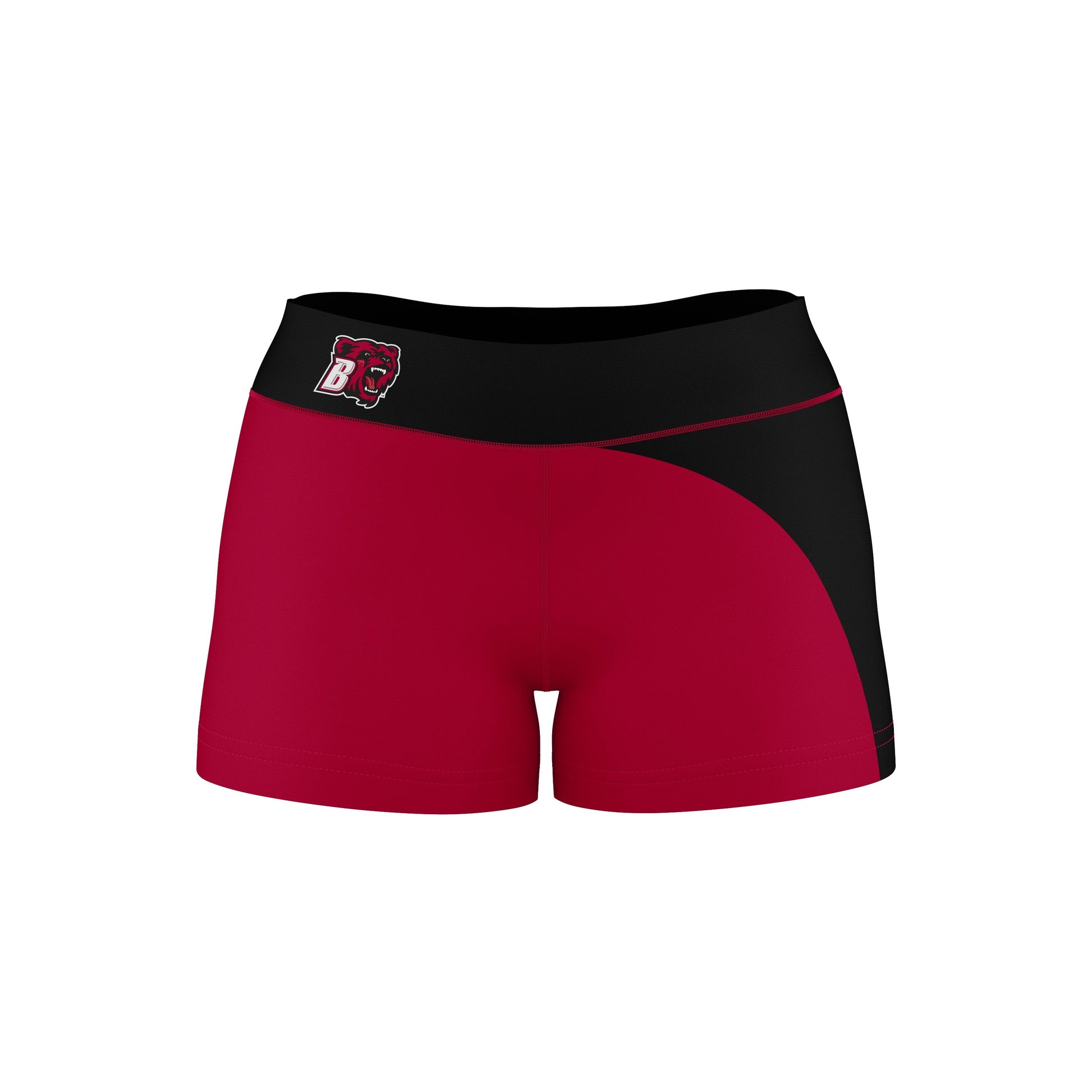 Bridgewater State Bears BSU Vive La Fete Game Day Collegiate Waist Color Block Women Red Black Optimum Yoga Short