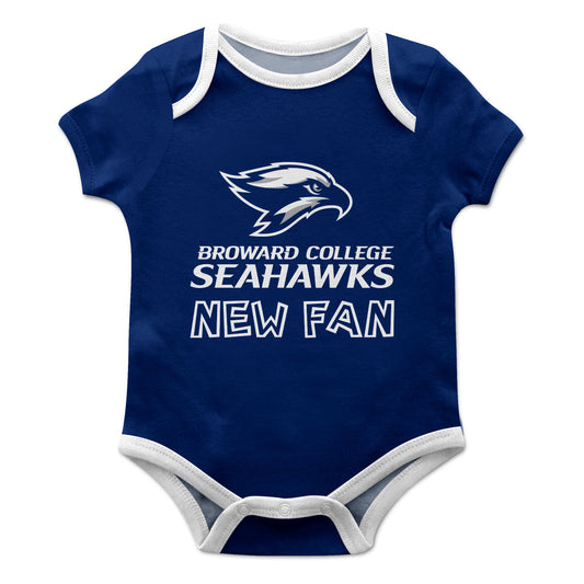 Broward College Seahawks Infant Game Day Blue Short Sleeve One Piece Jumpsuit New Fan Mascot and Name Bodysuit by Vive La Fete