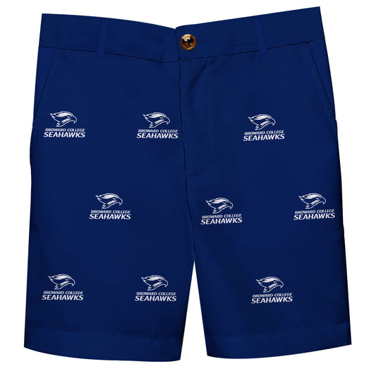 Broward College Seahawks Boys Game Day Blue Structured Shorts