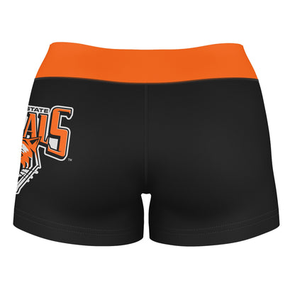 Buffalo Bengals Vive La Fete Logo on Thigh and Waistband Black & Orange Women Yoga Booty Workout Shorts 3.75 Inseam" - Vive La F̻te - Online Apparel Store