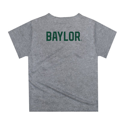 Baylor Bears Original Dripping Football Helmet Heather Gray T-Shirt by Vive La Fete