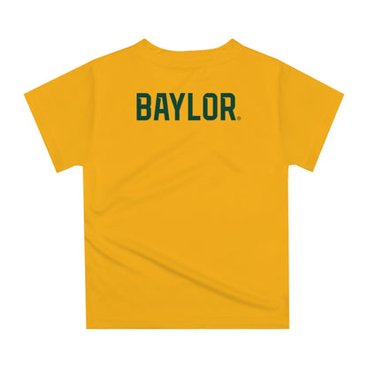 Baylor Bears Original Dripping Football Helmet Gold T-Shirt by Vive La Fete