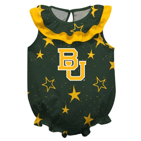 Baylor Stars Green Girls Sleeveless One Piece Jumpsuit by Vive La Fete