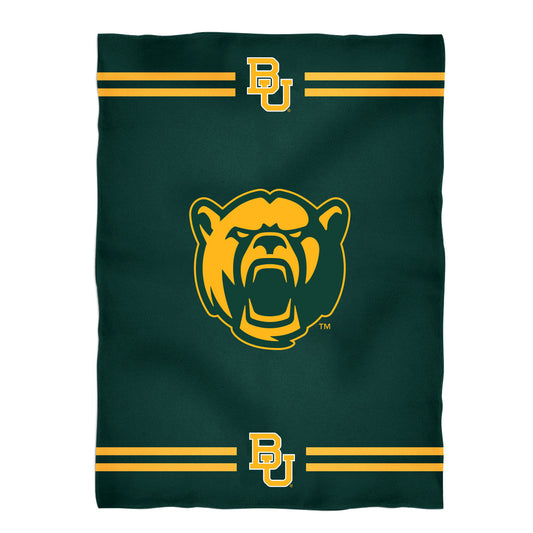 Baylor Bears Game Day Soft Premium Fleece Green Throw Blanket 40 x 58 Logo and Stripes