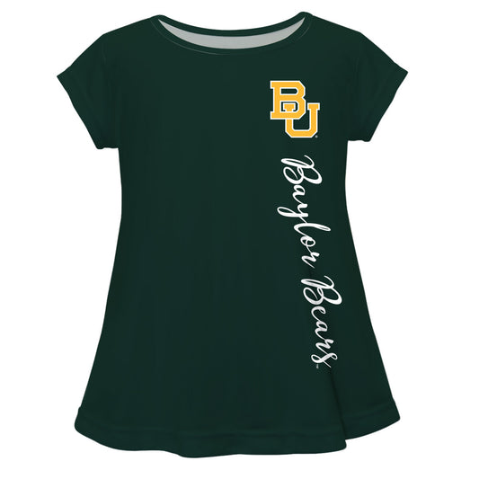 Baylor Bears Bears Green Solid Short Sleeve Girls Laurie Top by Vive La Fete