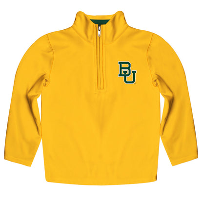 Baylor Bears Game Day Solid Gold Quarter Zip Pullover for Infants Toddlers by Vive La Fete