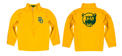 Baylor Bears Game Day Solid Gold Quarter Zip Pullover for Infants Toddlers by Vive La Fete