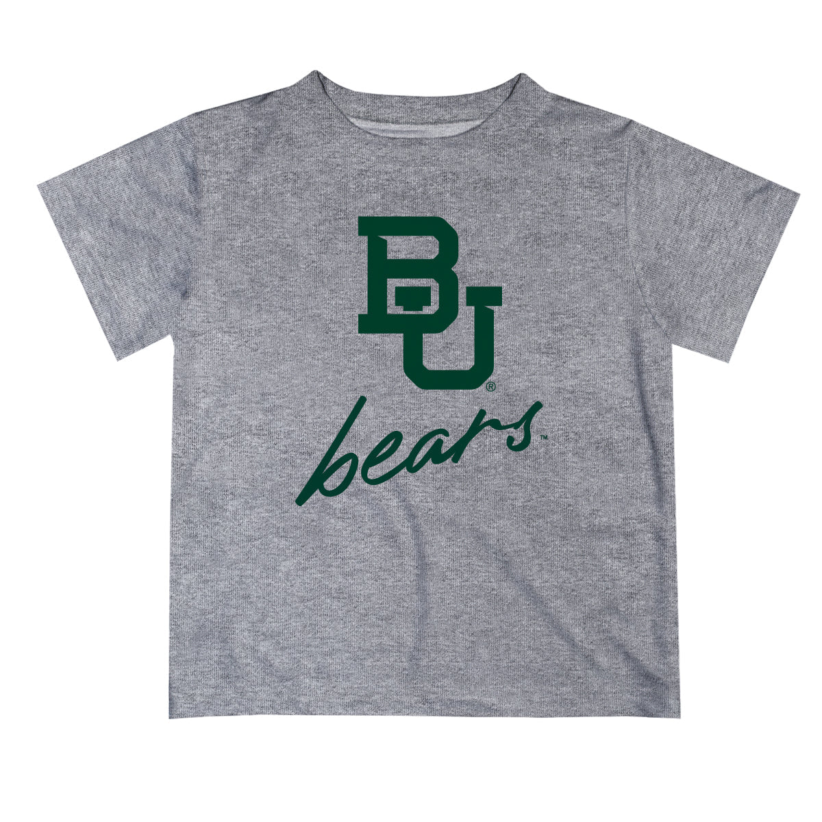 Baylor Bears Vive La Fete Script V1 Heather Gray Short Sleeve Tee Shirt