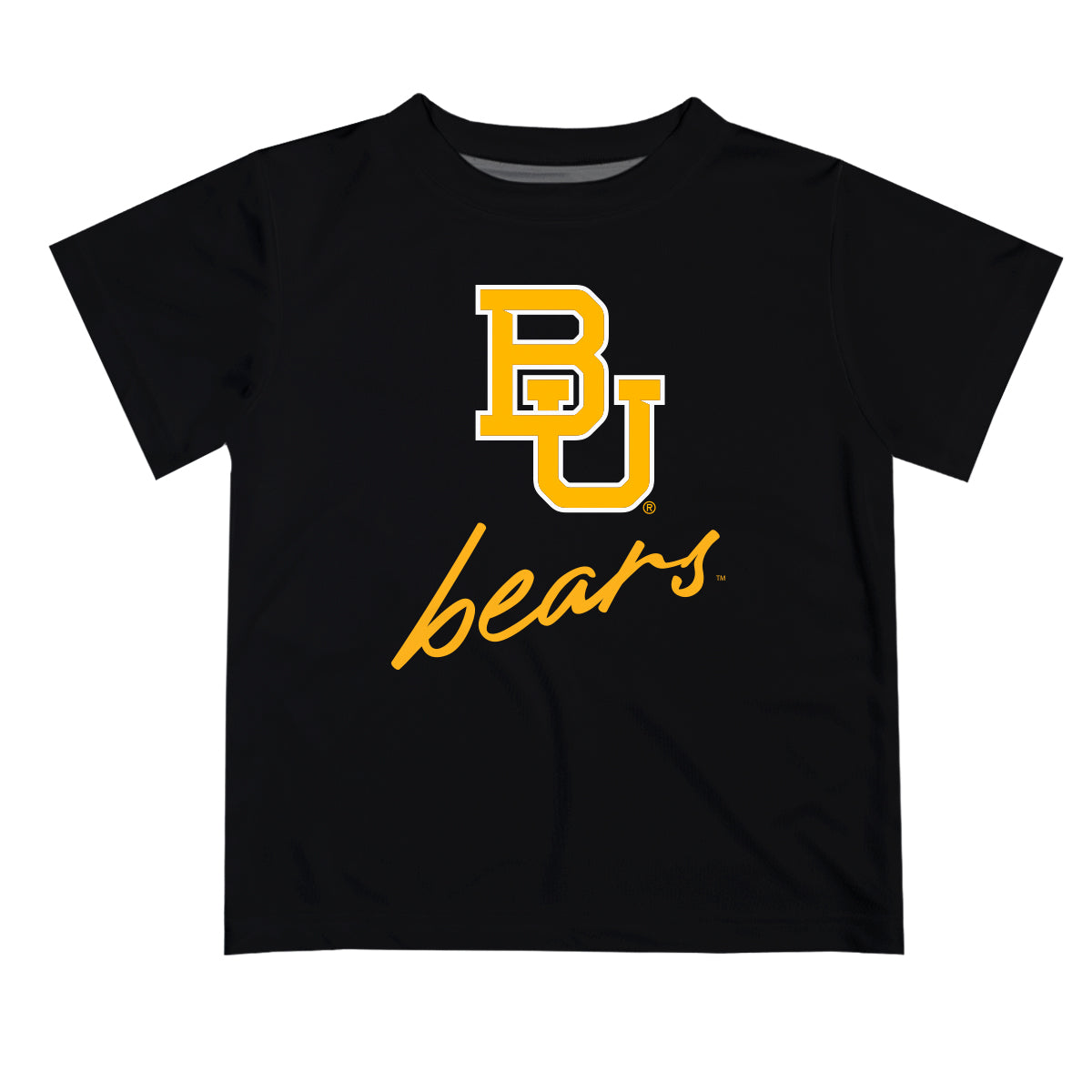 Baylor Bears Vive La Fete Script V1 Black Short Sleeve Tee Shirt