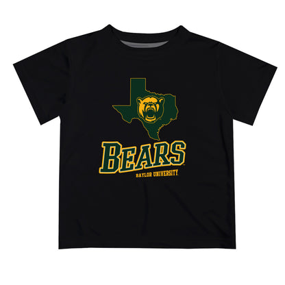 Baylor Bears Vive La Fete State Map Black Short Sleeve Tee Shirt