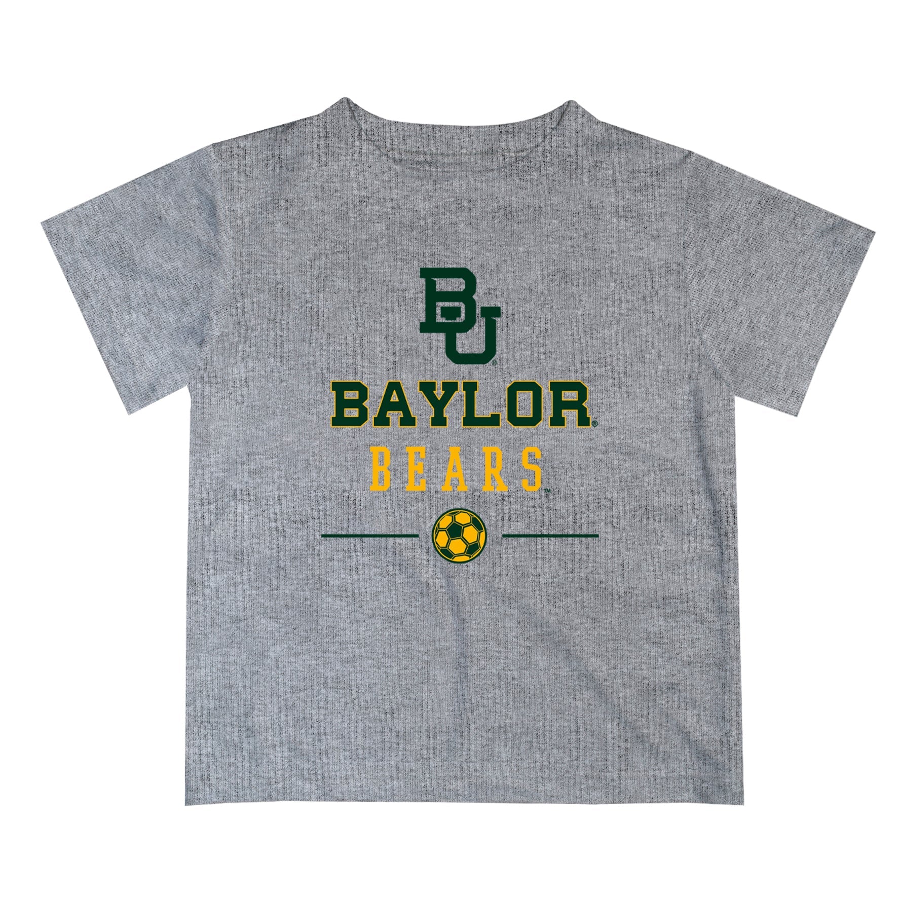 Baylor Bears Vive La Fete Soccer V1 Heather Gray Short Sleeve Tee Shirt