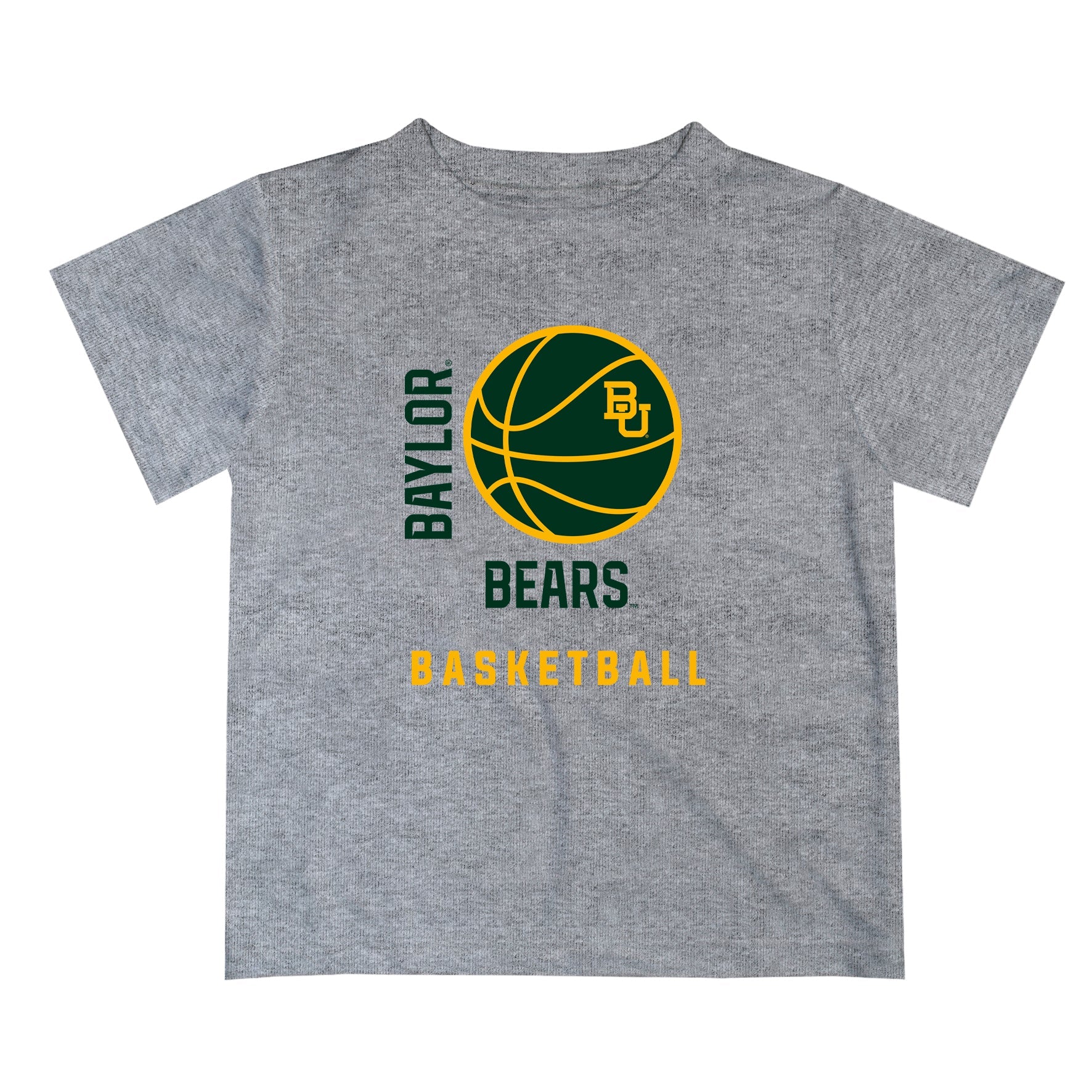 Baylor Bears Vive La Fete Basketball V1 Heather Gray Short Sleeve Tee Shirt