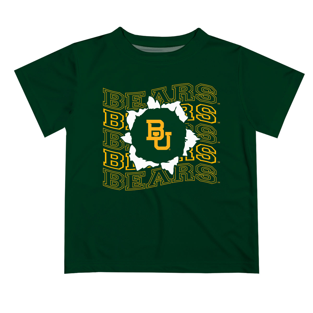 Baylor Bears Vive La Fete Green Art V1 Short Sleeve Tee Shirt