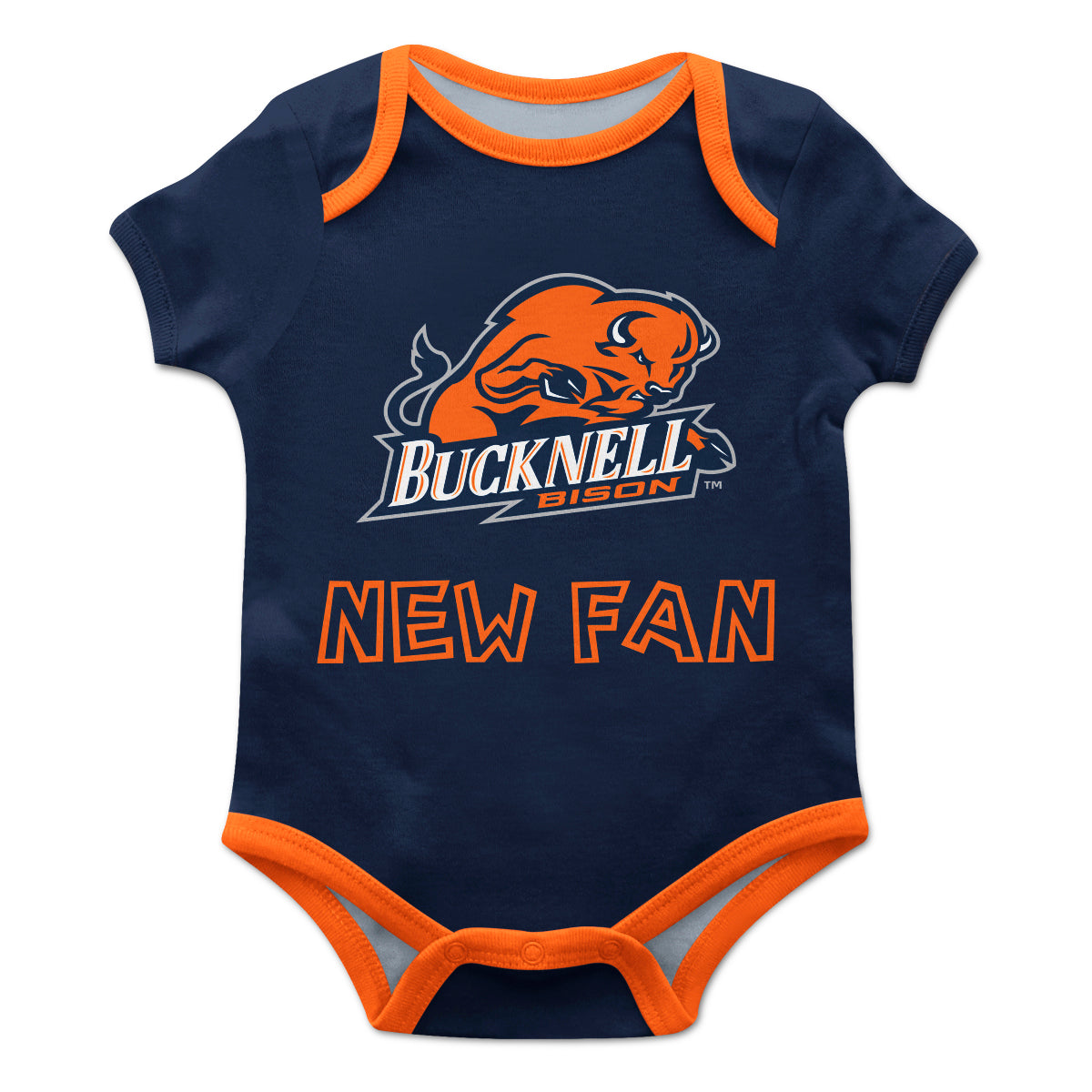 Bucknell University Bison Infant Game Day Navy Short Sleeve One Piece Jumpsuit by Vive La Fete