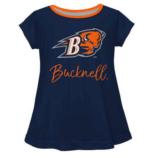 Bucknell University Bison Girls Game Day Short Sleeve Navy Laurie Top by Vive La Fete