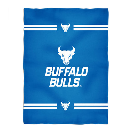 University at Buffalo Bulls Game Day Soft Premium Fleece Blue Throw Blanket 40 x 58 Mascot and Stripes
