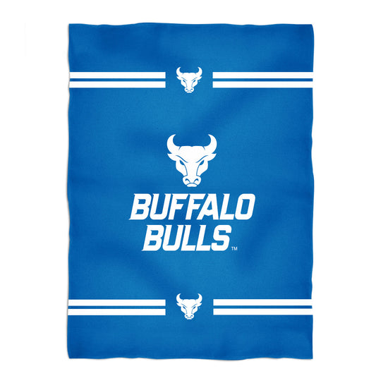 Buffalo Bulls Logo on Thigh and Waistband Black & Blue Womens Yoga Boo