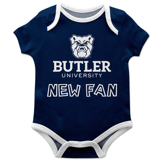 Butler Bulldogs Infant Game Day Navy Short Sleeve One Piece Jumpsuit New Fan Mascot and Name Bodysuit by Vive La Fete