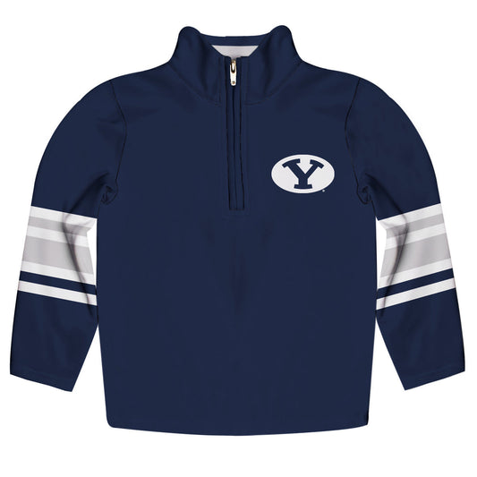 Brigham Young Cougars BYU Game Day Blue Quarter Zip Pullover for Infants Toddlers by Vive La Fete