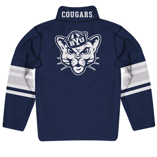 Mouseover Image, Brigham Young Cougars BYU Game Day Blue Quarter Zip Pullover for Infants Toddlers by Vive La Fete