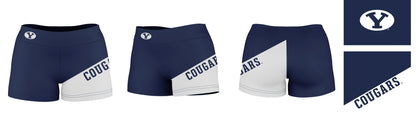 BYU Cougars Vive La Fete Game Day Collegiate Leg Color Block Women Navy White Optimum Yoga Short - Vive La F̻te - Online Apparel Store