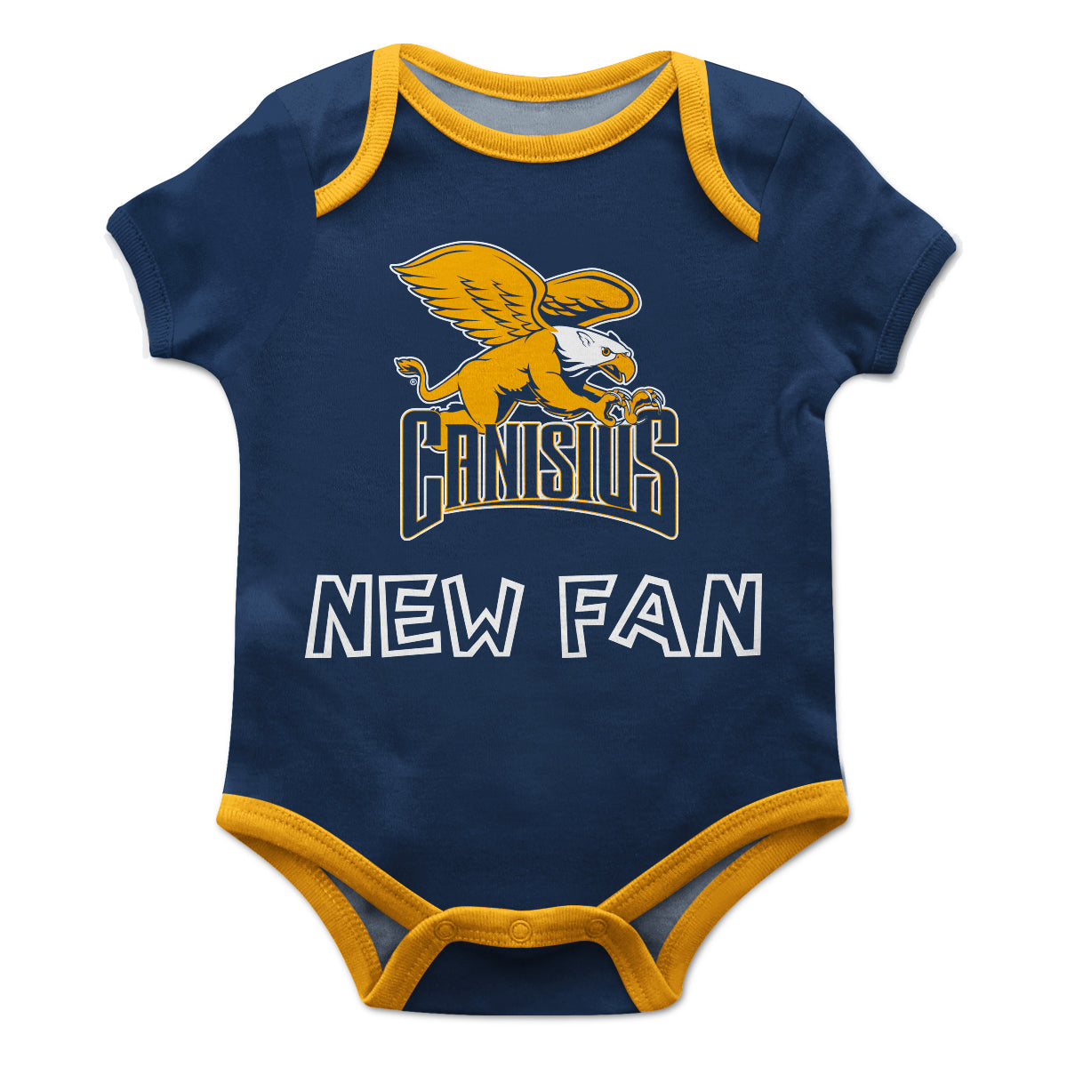 Canisius College Golden Griffins Infant Game Day Blue Short Sleeve One Piece Jumpsuit by Vive La Fete