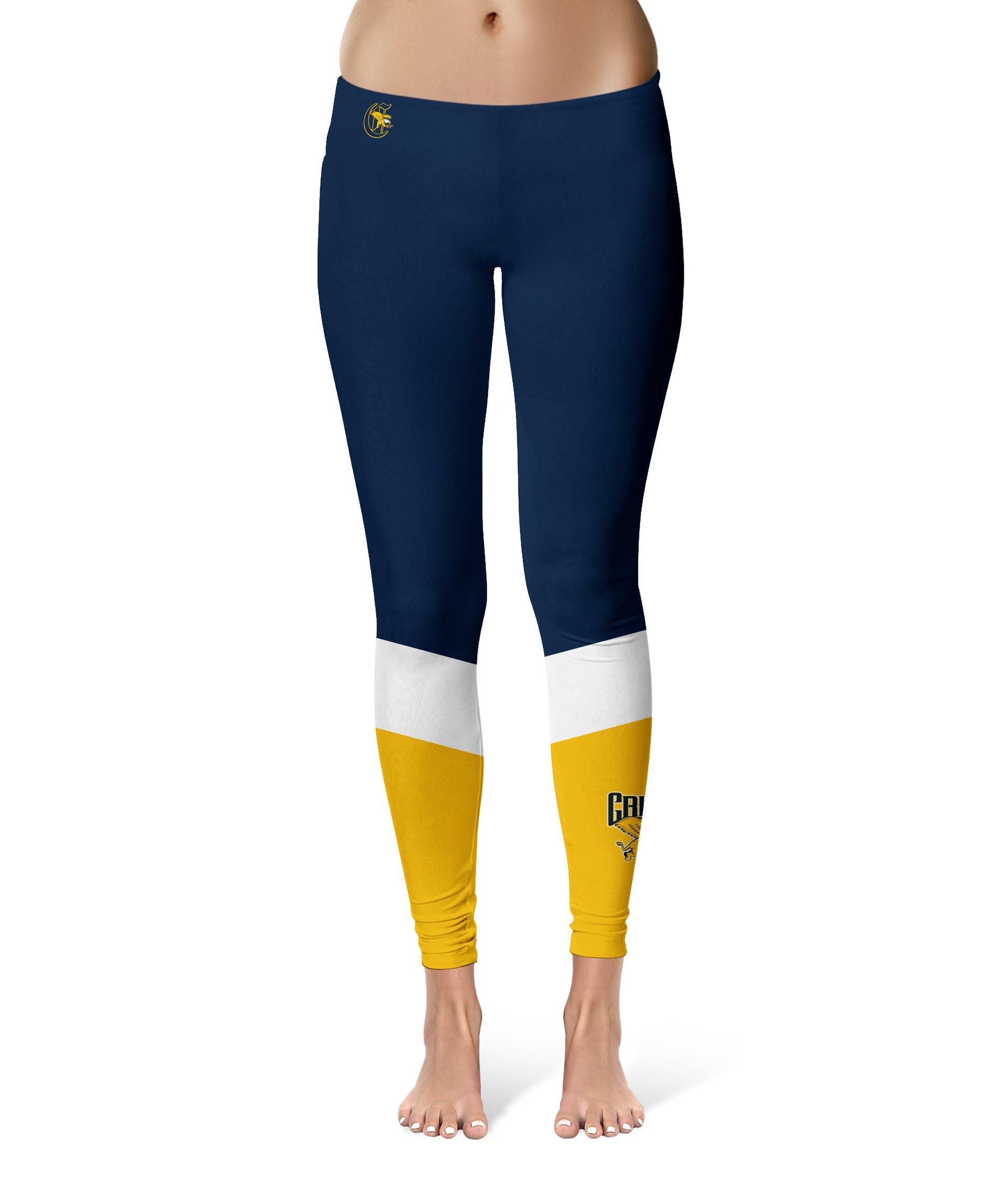 Canisius College Golden Griffins Vive La Fete Game Day Collegiate Ankle Color Block Women Blue Gold Yoga Leggings