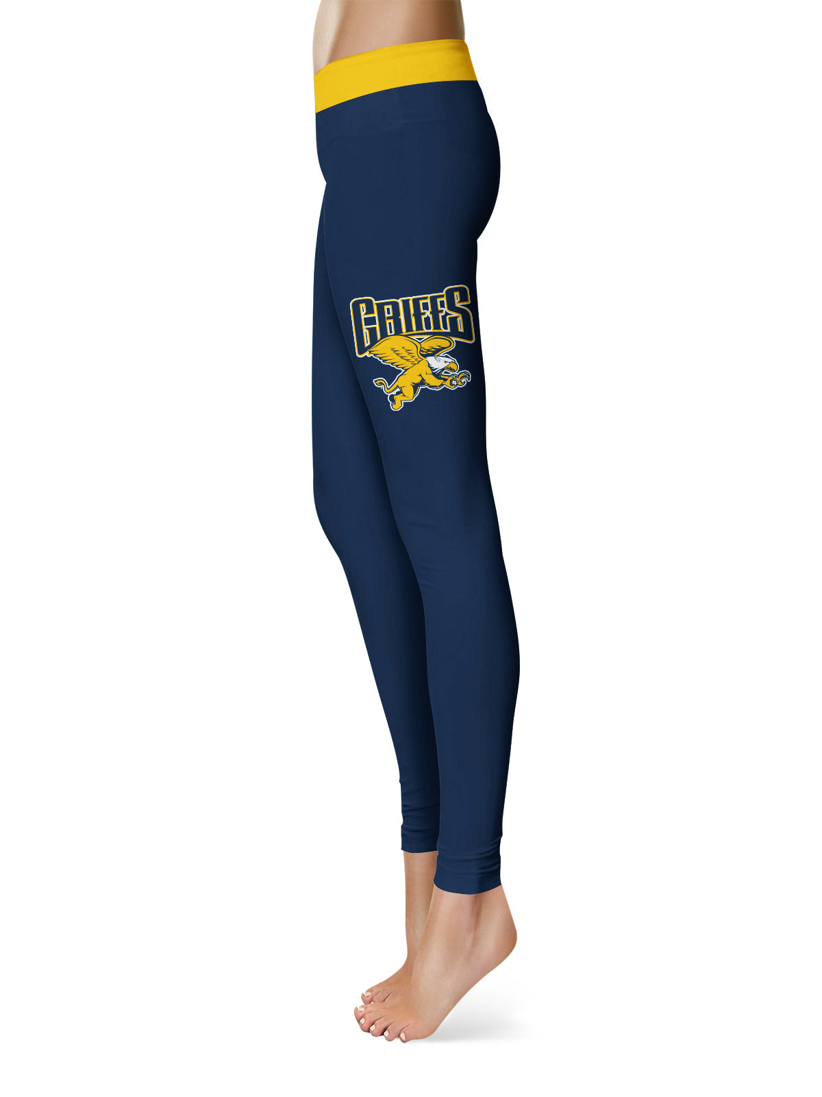 Canisius College Griffs Vive La Fete Game Day Collegiate Logo on Thigh Blue Women Yoga Leggings 2.5 Waist Tights