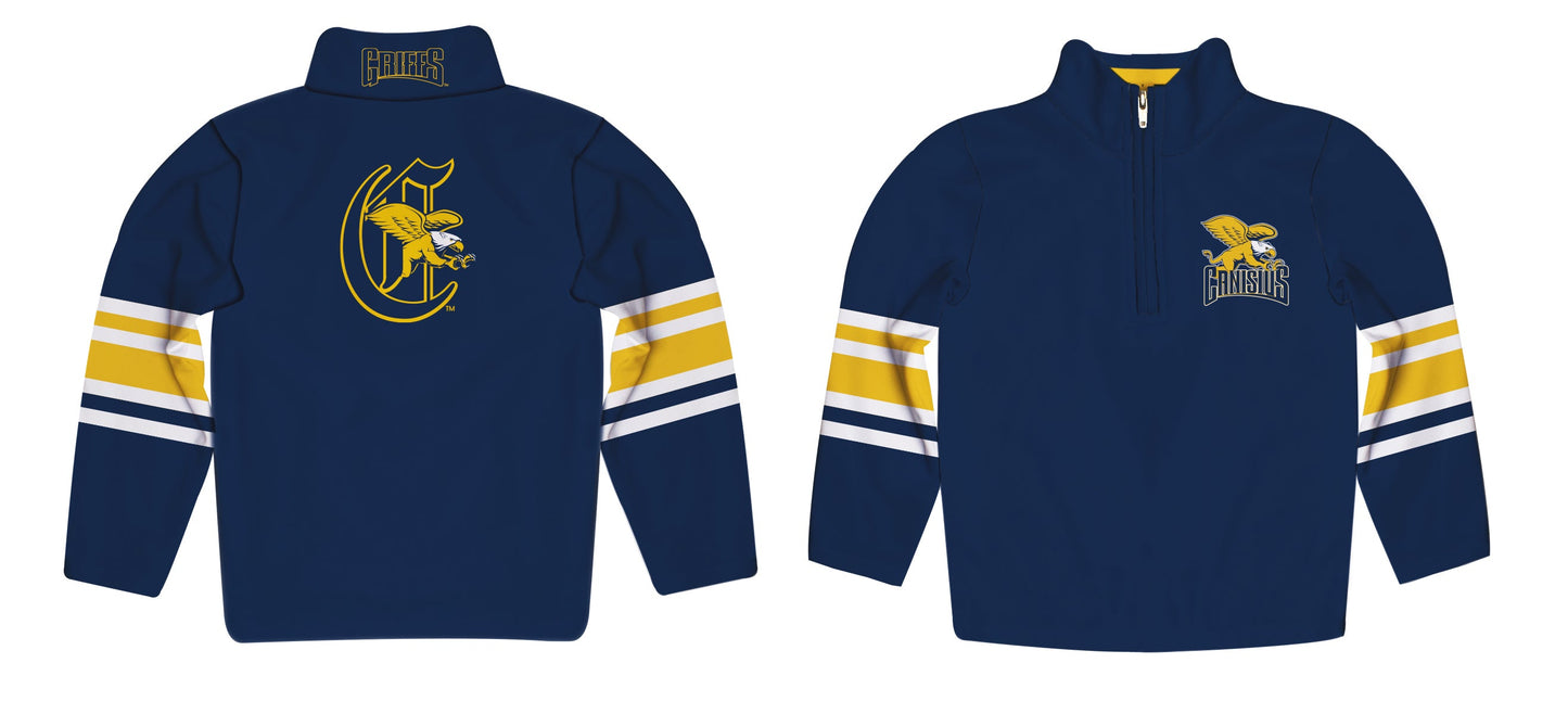 Canisius College Golden Griffins Game Day Blue Quarter Zip Pullover for Infants Toddlers by Vive La Fete