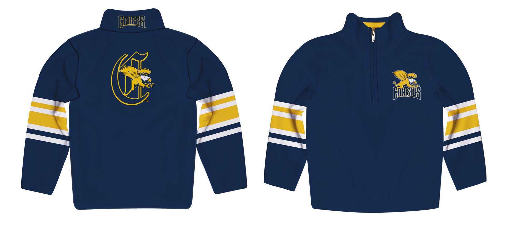 Canisius College Golden Griffins Game Day Blue Quarter Zip Pullover for Infants Toddlers by Vive La Fete