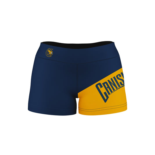 Canisius College Griffs Vive La Fete Game Day Collegiate Leg Color Block Women Blue Gold Optimum Yoga Short