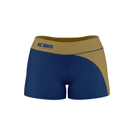 UC Davis Aggies Vive La Fete Game Day Collegiate Waist Color Block Women Navy Gold Optimum Yoga Short