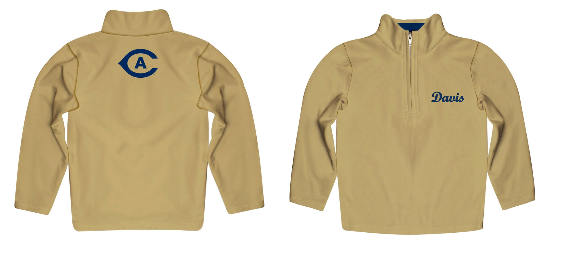 UC Davis Aggies Game Day Solid Gold Quarter Zip Pullover for Infants Toddlers by Vive La Fete