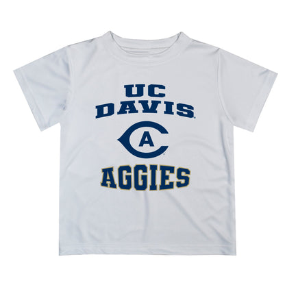 UC Davis Aggies Vive La Fete Boys Game Day V3 White Short Sleeve Tee Shirt