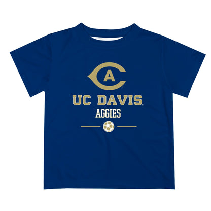 UC Davis Aggies Vive La Fete Soccer V1 Blue Sleeve Tee Shirt