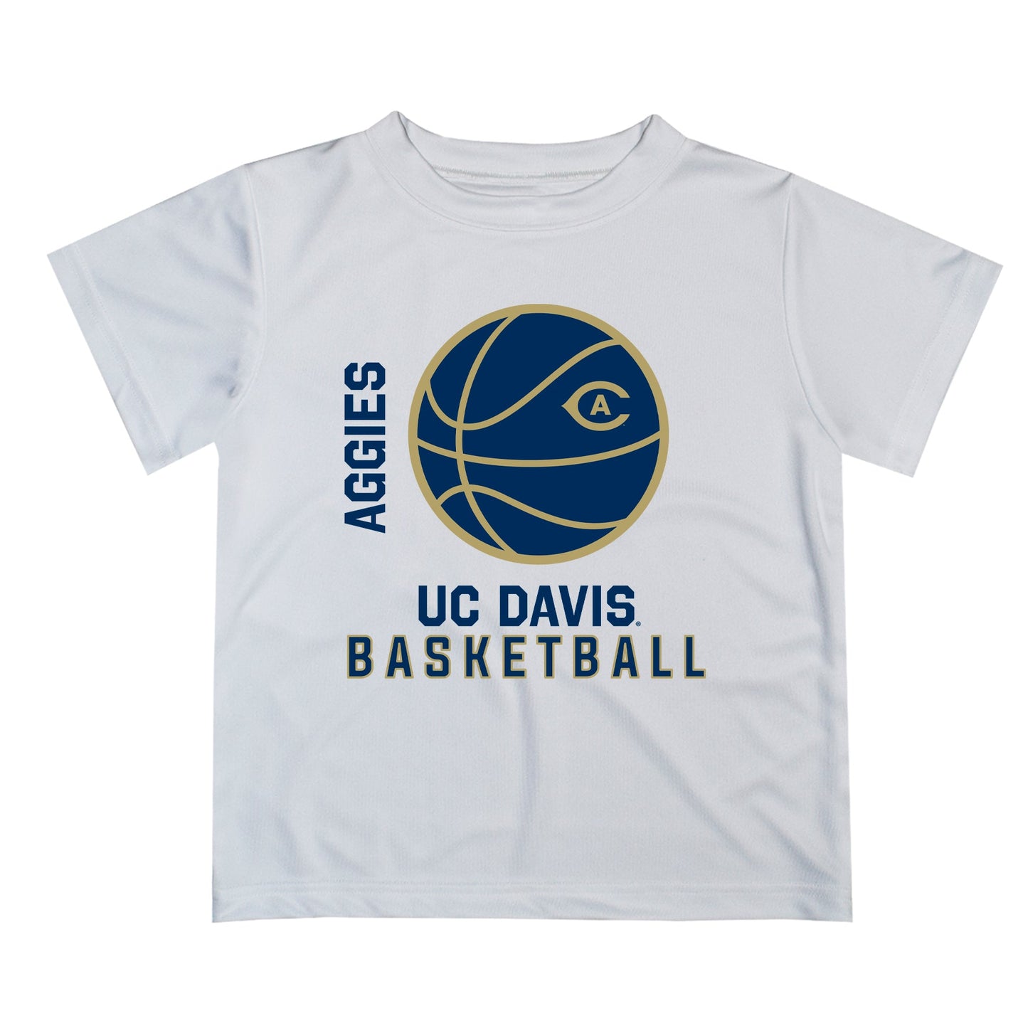 UC Davis Aggies Vive La Fete Basketball V1 White Short Sleeve Tee Shirt