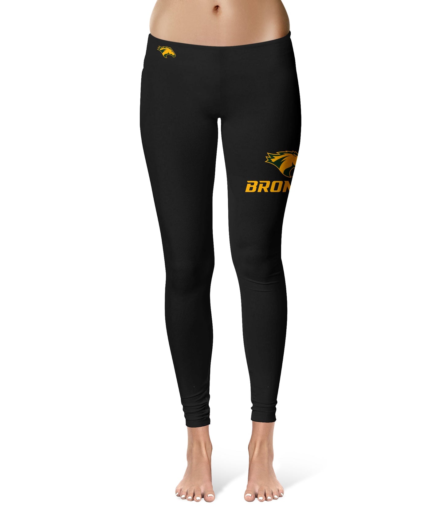 Cal Poly Pomona Broncos Vive La Fete Game Day Collegiate Large Logo on Thigh Women Black Yoga Leggings 2.5 Waist Tights