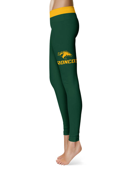 Cal Poly Pomona Broncos Vive La Fete Game Day Collegiate Logo on Thigh Green Women Yoga Leggings 2.5 Waist Tights