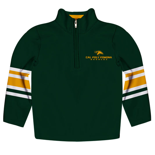 Cal Poly Pomona Broncos Game Day Green Quarter Zip Pullover for Infants Toddlers by Vive La Fete