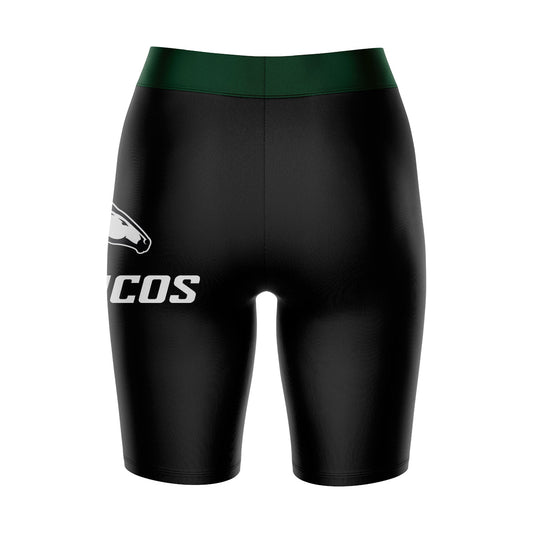 Mouseover Image, Cal Poly Pomona Broncos Vive La Fete Game Day Logo on Thigh and Waistband Black and Green Women Bike Short 9 Inseam