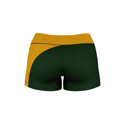 Cal Poly Pomona Broncos Vive La Fete Game Day Collegiate Waist Color Block Women Green Gold Optimum Yoga Short - Vive La F̻te - Online Apparel Store