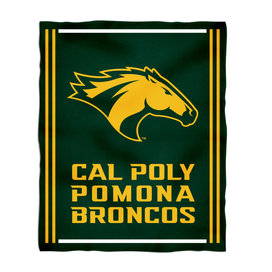 Cal Poly Pomona Broncos Kids Game Day Green Plush Soft Minky Blanket 36 x 48 Mascot