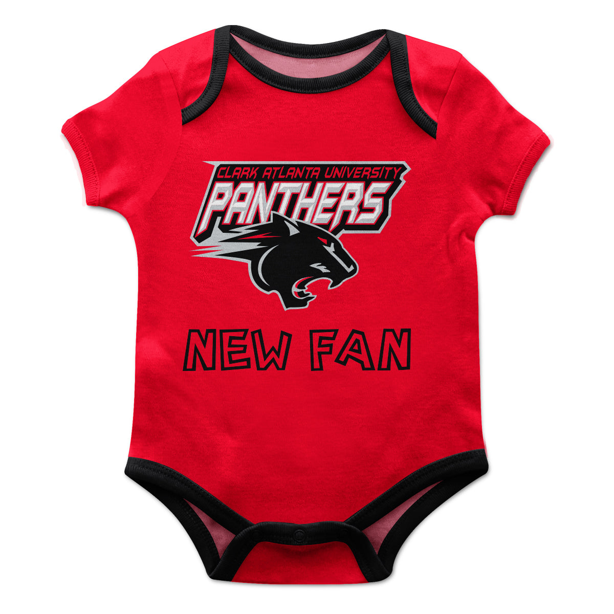 Clark Atlanta University Pantherse Infant Game Day Red Short Sleeve One Piece Jumpsuit by Vive La Fete