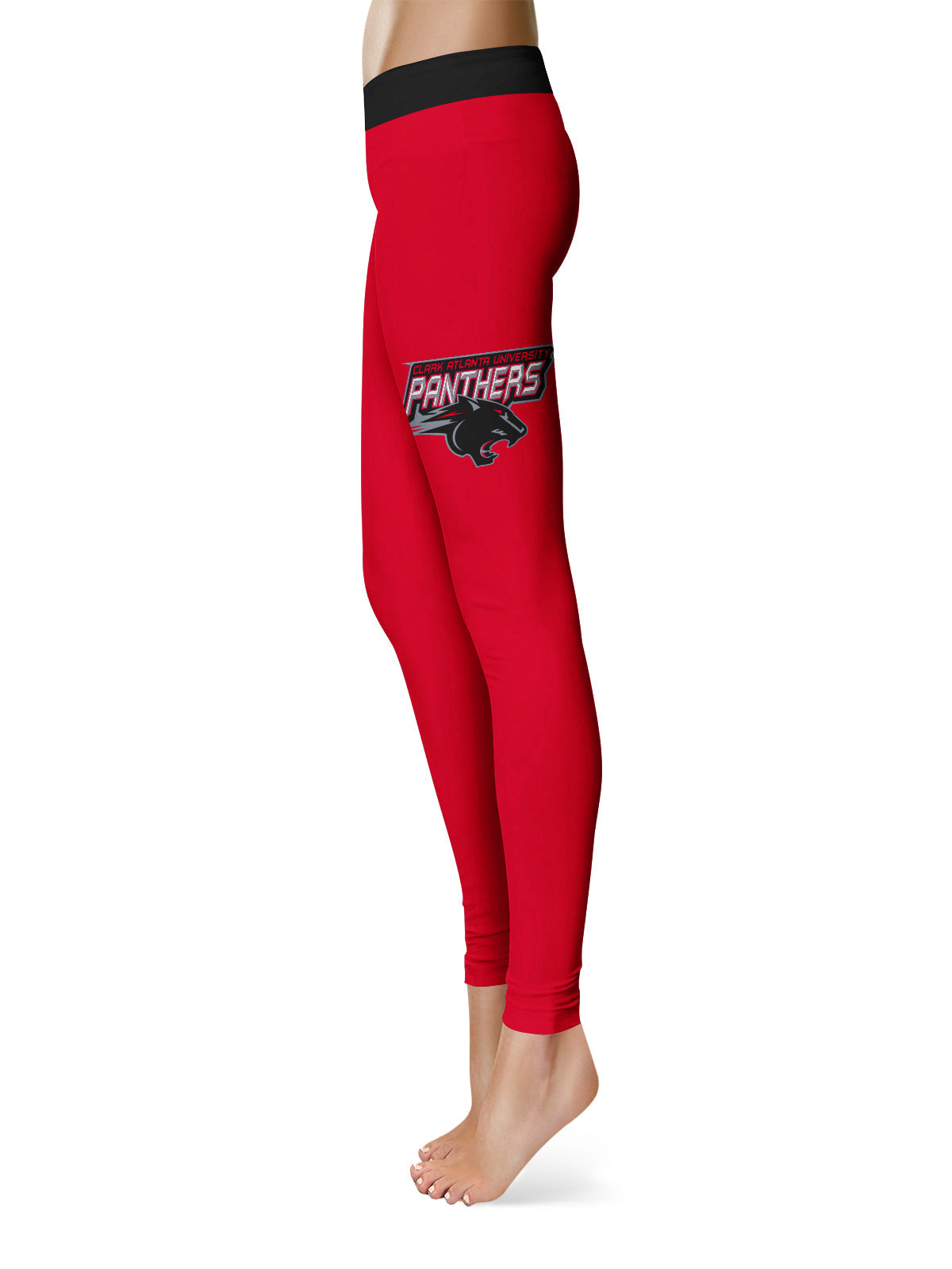 Clark Atlanta University Panthers Vive La Fete Collegiate Logo on Thigh Red Women Yoga Leggings 2.5 Waist Tights