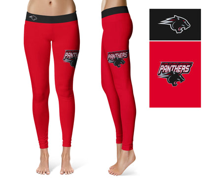 Clark Atlanta University Panthers Vive La Fete Collegiate Logo on Thigh Red Women Yoga Leggings 2.5 Waist Tights