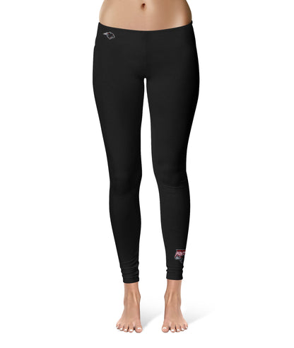 Clark Atlanta Panthers Vive La Fete Game Day Collegiate Logo at Ankle Women Black Yoga Leggings 2.5 Waist Tights