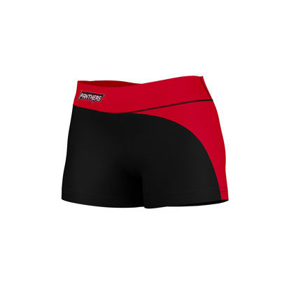 Clark Atlanta Panthers Vive La Fete Collegiate Waist Color Block Women Black Red Optimum Yoga Short - Vive La F̻te - Online Apparel Store