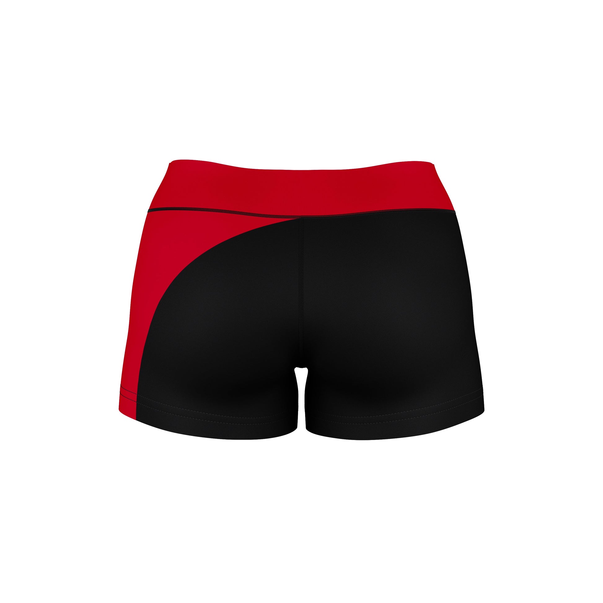 Clark Atlanta Panthers Vive La Fete Collegiate Waist Color Block Women Black Red Optimum Yoga Short - Vive La F̻te - Online Apparel Store