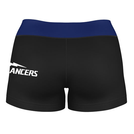 Mouseover Image, Cal Baptist Lancers CBU Vive La Fete Logo on Thigh & Waistband Black & Navy Women Booty Workout Shorts 3.75 Inseam"