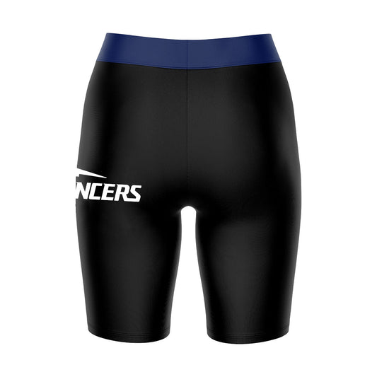 Mouseover Image, Cal Baptist Lancers CBU Vive La Fete Game Day Logo on Thigh and Waistband Black and Navy Women Bike Short 9 Inseam"